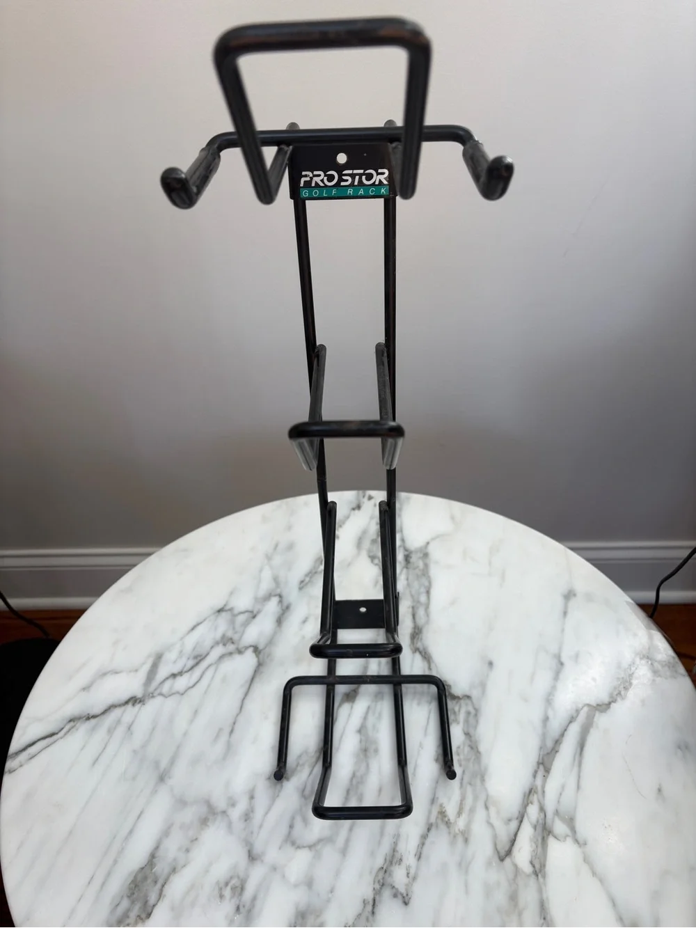 Black Metal Golf Bag and Shoe Rack